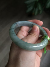 Load image into Gallery viewer, 53.7mm Certified Type A 100% Natural light green/gray Jadeite Jade bangle L95-6796
