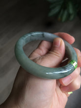 Load image into Gallery viewer, 53.7mm Certified Type A 100% Natural light green/gray Jadeite Jade bangle L95-6796
