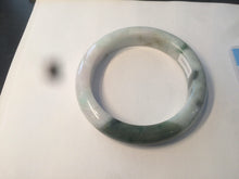 Load image into Gallery viewer, 61.7mm certified 100% natural type A sunny green/dark green/white chubby jadeite jade bangle D79-0673
