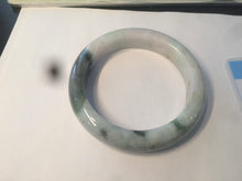 Load image into Gallery viewer, 61.7mm certified 100% natural type A sunny green/dark green/white chubby jadeite jade bangle D79-0673
