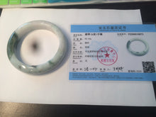 Load image into Gallery viewer, 61.7mm certified 100% natural type A sunny green/dark green/white chubby jadeite jade bangle D79-0673
