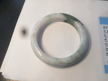 Load image into Gallery viewer, 61.7mm certified 100% natural type A sunny green/dark green/white chubby jadeite jade bangle D79-0673
