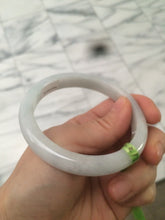 Load image into Gallery viewer, 57.7mm Type A 100% Natural green/white jadeite jade bangle Q30-5744
