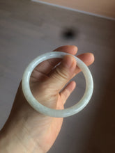 Load image into Gallery viewer, 57.3mm certified 100% natural white slim round cut jadeite jade bangle AF48-3454
