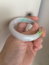 Load image into Gallery viewer, 51mm Certified Type A 100% Natural sunny green/black oval Jadeite Jade bangle AJ9-5097
