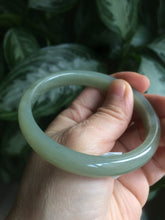 Load image into Gallery viewer, 58.8mm certified 100% Natural dark green/gray oily nephrite Hetian Jade bangle AD45-0089
