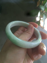 Load image into Gallery viewer, 55.5 mm Certified type A 100% Natural sunny green/white (白底青)/purple Jadeite bangle H160-1843
