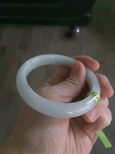 Load image into Gallery viewer, 55.5mm Certified 100% Natural type A light green/white Jadeite Jade bangle AD50-9839
