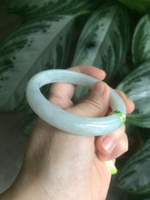 Load image into Gallery viewer, 55.5mm Certified 100% Natural type A light green/white Jadeite Jade bangle AD50-9839
