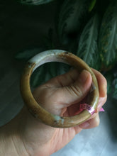 Load image into Gallery viewer, 58mm Certified 100% natural Type A yellow/brown/purple jadeite jade bangle A44-3379
