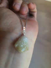 Load image into Gallery viewer, 100% Natural type A yellow happy buddha jadeite Jade pendant necklace AM19
