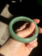 Load image into Gallery viewer, 55.5mm certified 100% Natural green/yellow nephrite Hetian Jade bangle HE17-8450
