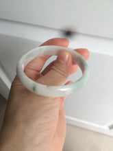 Load image into Gallery viewer, 52mm certified Type A 100% Natural green/white oval Jadeite Jade bangle AR70-4208
