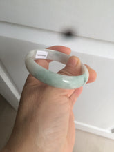 Load image into Gallery viewer, 52mm certified Type A 100% Natural green/white oval Jadeite Jade bangle AR70-4208
