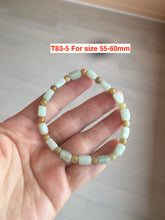 Load image into Gallery viewer, 100% natural type A icy green/purple jadeite jade beads bracelet AQ83
