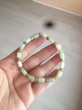 Load image into Gallery viewer, 100% natural type A icy green/purple jadeite jade beads bracelet AQ83

