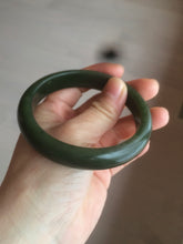 Load image into Gallery viewer, 59mm 100% Natural dark green/black nephrite Hetian Jade(碧玉)  bangle HF16
