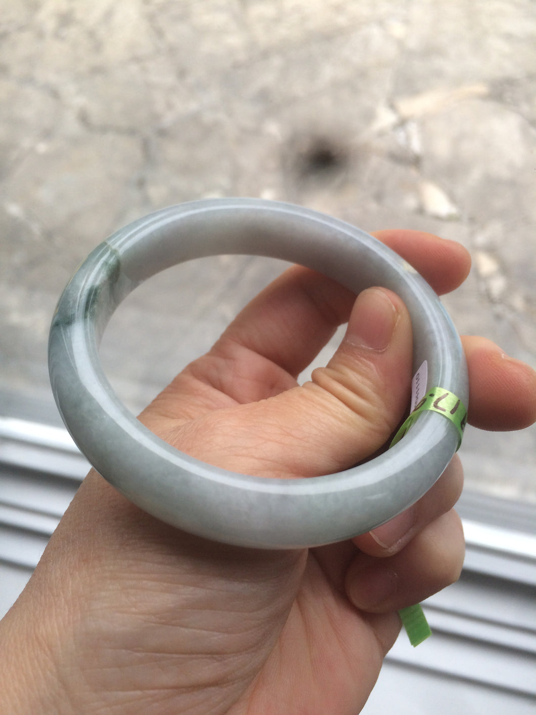 57mm certificated Type A 100% Natural light green Jadeite Jade bangle L88-1110