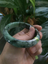 Load image into Gallery viewer, 57.7mm Certified Type A 100% Natural green Jadeite Jade bangle N74-9582
