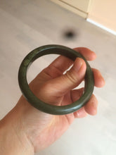 Load image into Gallery viewer, 59mm 100% Natural dark green/black nephrite Hetian Jade(碧玉)  bangle HF16
