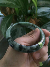 Load image into Gallery viewer, 57.7mm Certified Type A 100% Natural green Jadeite Jade bangle N74-9582
