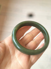 Load image into Gallery viewer, 59mm 100% Natural dark green/black nephrite Hetian Jade(碧玉)  bangle HF16
