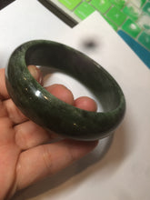 Load image into Gallery viewer, 60.5mm 100% Natural dark green/black nephrite Hetian Jade(碧玉)  bangle HF17
