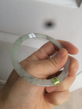 Load image into Gallery viewer, 57.8mm certified Type A 100% Natural icy light green/black super thin Jadeite bangle X70-8416

