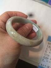 Load image into Gallery viewer, 50.5mm Certified Type A 100% Natural sunny green/purple oval Jadeite Jade bangle AT1-0683
