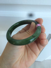 Load image into Gallery viewer, 50.8 mm 100% Natural dark green nephrite Hetian Jade (和田碧玉) bangle R11
