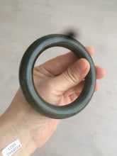 Load image into Gallery viewer, 57mm certified 100% Natural dark green/gray/black chubby round cut nephrite Hetian Jade bangle HF19-0121
