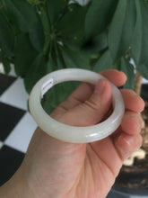 Load image into Gallery viewer, 52.8mm Certified 100% Natural white Hetian (nephrite) Jade bangle A55-7924 卖了
