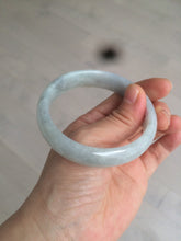 Load image into Gallery viewer, 56.6mm Certified type A 100% Natural watery light green/gray Jadeite Jade bangle J105-7280
