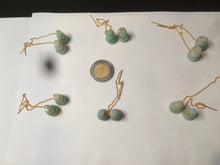 Load image into Gallery viewer, 100% Natural sunny green gourd dangling jadeite Jade earring AT74
