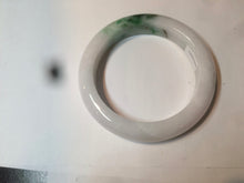 Load image into Gallery viewer, 61.4mm Certified Type A 100% Natural green/white Jadeite Jade bangle AT4-0656
