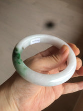 Load image into Gallery viewer, 61.4mm Certified Type A 100% Natural green/white Jadeite Jade bangle AT4-0656
