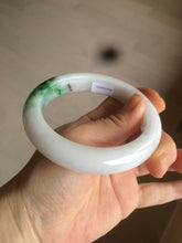 Load image into Gallery viewer, 61.4mm Certified Type A 100% Natural green/white Jadeite Jade bangle AT4-0656
