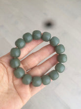 Load image into Gallery viewer, 100% Natural 13.8x13mm green/yellow/brown/blue vintage style nephrite Hetian Jade bead man bracelet HF22
