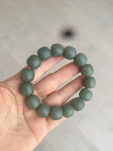 Load image into Gallery viewer, 100% Natural 13.8x13mm green/yellow/brown/blue vintage style nephrite Hetian Jade bead man bracelet HF22
