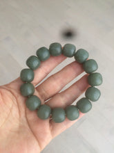 Load image into Gallery viewer, 100% Natural 13.8x13mm green/yellow/brown/blue vintage style nephrite Hetian Jade bead man bracelet HF22
