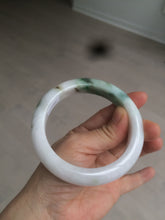 Load image into Gallery viewer, 61.4mm Certified Type A 100% Natural green/white Jadeite Jade bangle AT4-0656
