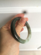 Load image into Gallery viewer, 54.5mm Type A 100% Natural dark green and white Jadeite Jade bangle AR67-4812
