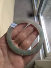 Load image into Gallery viewer, 54.9mm certified Type A 100% Natural icy green/white super thin Jadeite bangle Q33-0414
