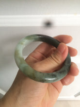 Load image into Gallery viewer, 54.5mm Type A 100% Natural dark green and white Jadeite Jade bangle AR67-4812
