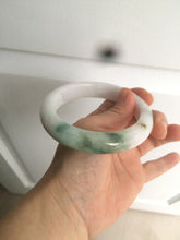 Load image into Gallery viewer, 61.4mm Certified Type A 100% Natural green/white Jadeite Jade bangle AT4-0656
