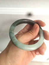 Load image into Gallery viewer, 54.5mm Type A 100% Natural dark green and white Jadeite Jade bangle AR67-4812
