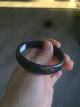 Load image into Gallery viewer, 52.8mm Certified Type A 100% Natural black (Wuji)Jadeite Jade bangle D94
