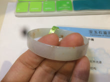 Load image into Gallery viewer, 51.5mm certified Type A 100% Natural white with yellow floating flowers thin jadeite jade bangle R83-4972
