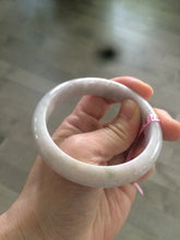 Load image into Gallery viewer, 56.9mm 100% natural Type A light purple/gray/white jadeite jade bangle Z20
