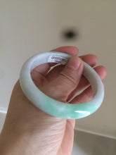 Load image into Gallery viewer, 55.5 mm Certified type A 100% Natural sunny green/white (白底青)/purple Jadeite bangle H160-1843
